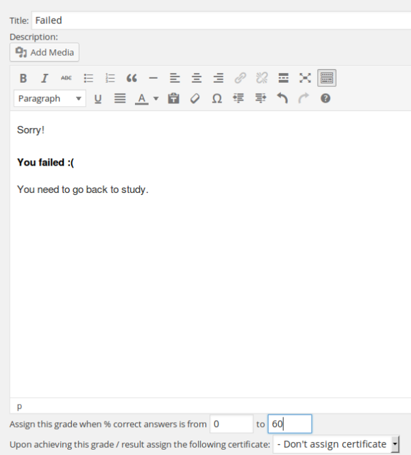 How To Display Different Message When The User Passes and Fails a Quiz ...