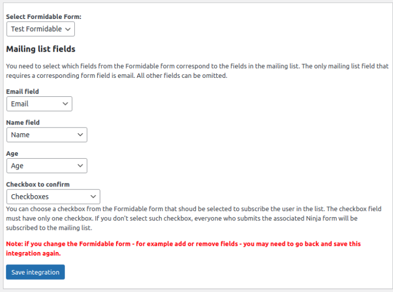 Formidable Forms Integration in Arigato PRO