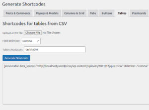 create tables from CSV